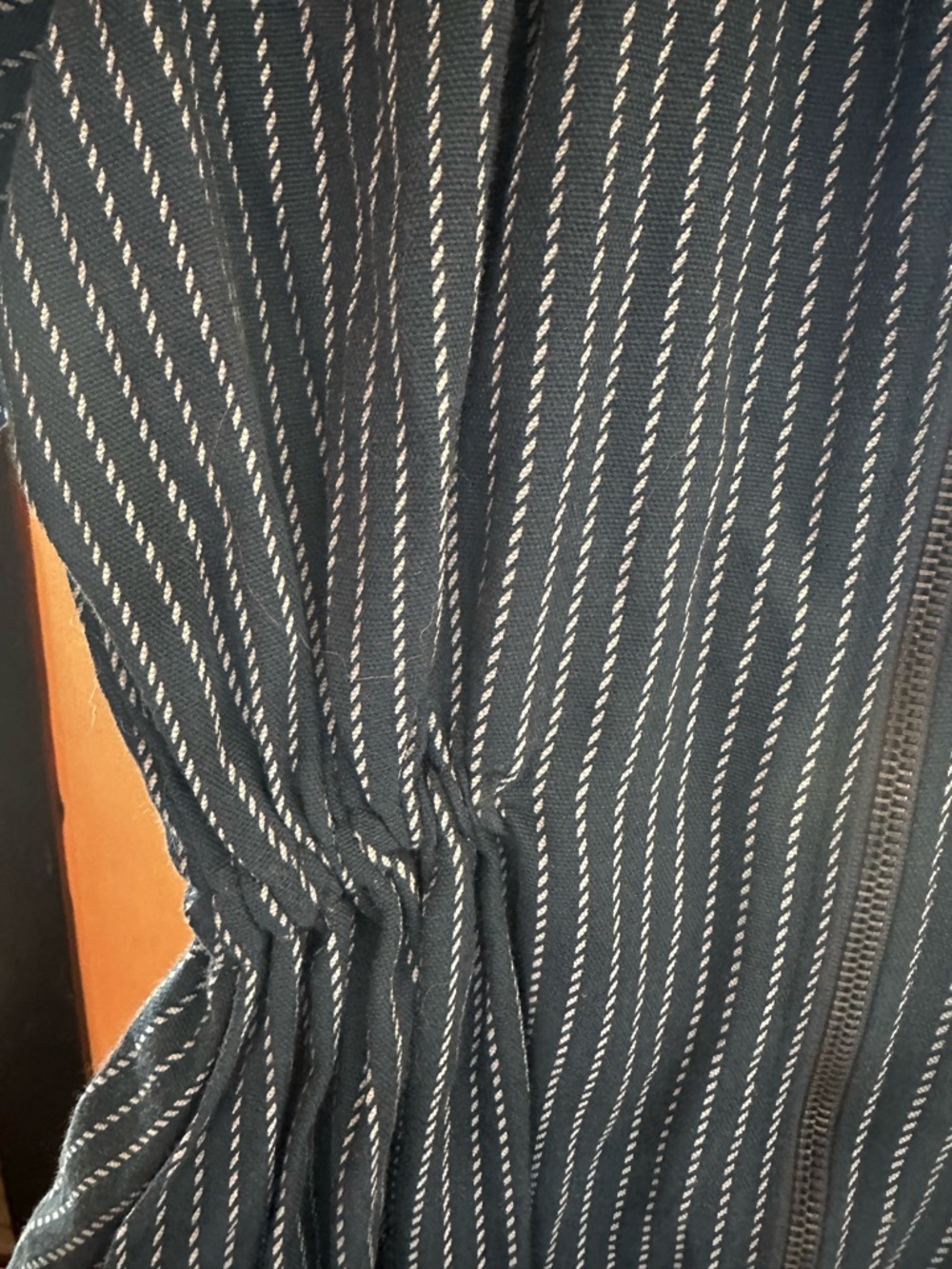 Noble Women’s Navy Pinstripe Utility Zip-Front Dress - Picture 6 of 7